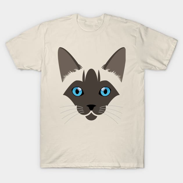 Siamese cat face T-Shirt by ShirtBricks